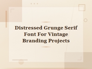 Distressed Grunge Serif Fonts for Vintage Branding Projects